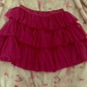 Pink ruffle skirt